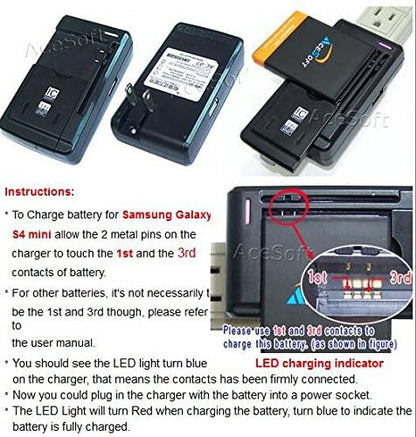 High Power 6400mAh Extended Double Layer Battery Universal Desktop USB/AC Charger Back Cover TPU Full Edge Protection Case Stylus Compatible with Samsung Galaxy S4 mini L520 Sprint