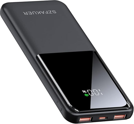 Portable Charger,Slim 10000mAh Power Bank,22.5W USB-C Fast Charging Battery Pack Compatible with iPhone 17/16/15/14/13/12 Pro Samsung Galaxy, iPad, AirPods, Android Tablets (Black)