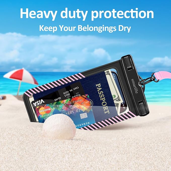 Waterproof Phone Pouches Bags Holder, Cell Phone Water Protectors Pouch Bag 2 Pack for Swimming, IPX8 Water Proof Phone Cases pouch for iPhone 15 14 13 Pro Max 12 11, for Galaxy S24 S23 Ultra 7"