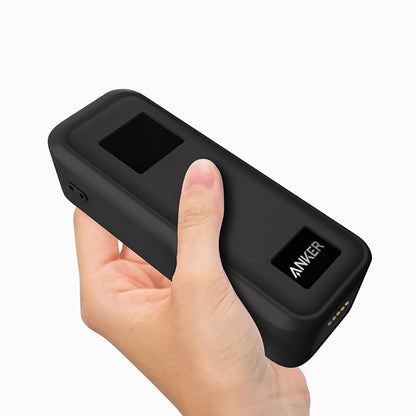 Geiomoo Soft Silicone Case for Anker Prime Power Bank 20100mAh Charger 220W, Flexible Scratch Resistant Cover with Lanyard (Black)