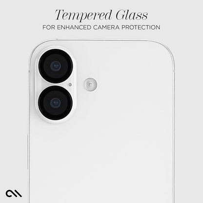 Case-Mate Camera Lens Protector with Aluminum Black Rings for iPhone 17 - Double Tempered Glass, Anti-Scratch - Ultra HD View with Night Shooting, Case Friendly, Easy Install