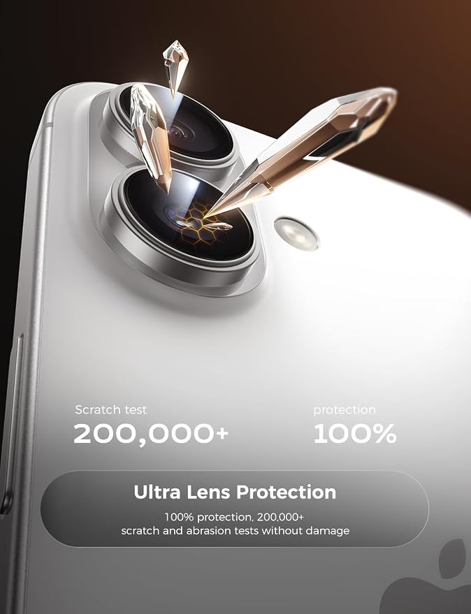MAGIC JOHN for iPhone 17 Camera Lens Protector [Alignment Kit&1:1 Invisible Fit] 9H Aerospace Tempered Glass, Ultra HD, Metal Individual Ring，Case Friendly, Set of 2,Sliver