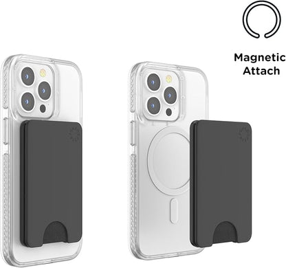 PopSockets Phone Wallet for MagSafe, Phone Card Holder without Grip, Black - Black