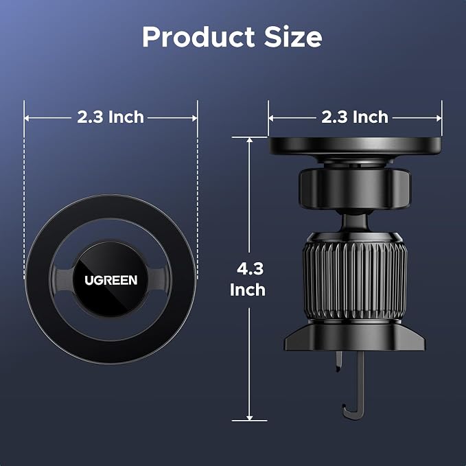 UGREEN Car Phone Mount for Magsafe Air Vent Car Mount Magnetic Phone Holder Compatible with iPhone 17 16 15 14 13 12 Pro Max, Strongest Magnet Black