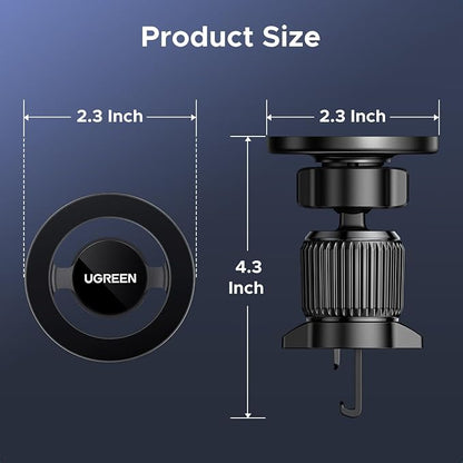 UGREEN Car Phone Mount for Magsafe Air Vent Car Mount Magnetic Phone Holder Compatible with iPhone 17 16 15 14 13 12 Pro Max, Strongest Magnet Black
