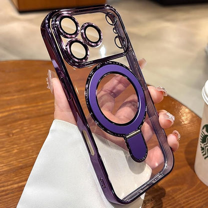 for iPhone 17 Pro Case Magnetic Stand,[Compatible with Magsafe] [Military Protection][Camera Lens Protector] Phone Case Cover for iPhone 17 Pro 6.3" - Purple