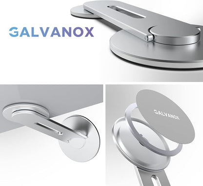 GALVANOX Magnetic Phone Holder, Fold-Away Swivel Stand Compatible with MagSafe for iPhone 12,13,14,15, 16 Pro Max | Bedroom Nightstand, Desk, Kitchen and More (Low Profile Sidemount/Under-Mount)
