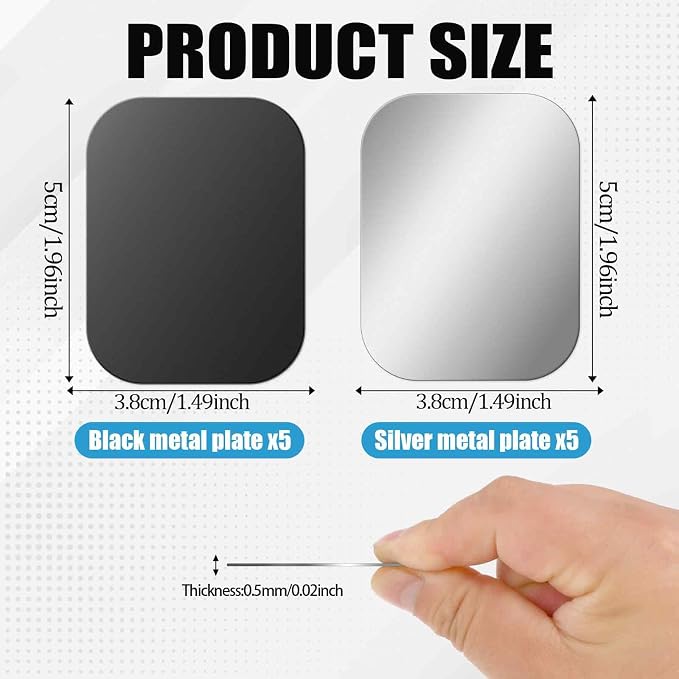 Bewudy 10 Pcs Adhesive Thin Plates (Compatible with Magnetic Mounts), Magnet Phone Mount, Metal Plates for Phone Case