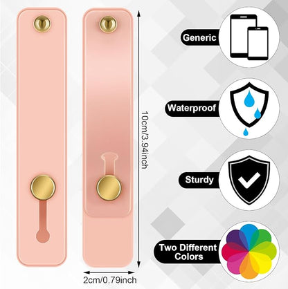 Weewooday 6 Pieces Phone Grip Holder Cell Phone Grip Strap Telescopic Finger Strap Stand Universal Finger Kickstand for Most Smartphones(Pink, White)