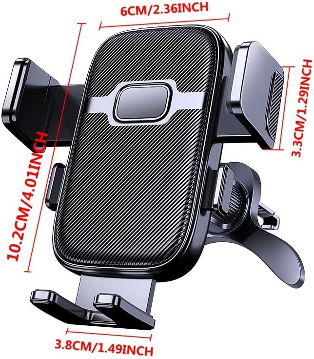 Car Phone Mount, 360° Rotatable Air Vent Holder, One-Hand Release, 4.2-7.2 Inch Smartphones, Black