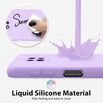 oakxco for Motorola Moto G Power 2021 Phone Case Liquid Silicone, Thin Slim Soft Rubber Gel TPU Plain Simple Cover for Women Girl Cute, Matte Solid Color, Lilac Lavender Light Purple