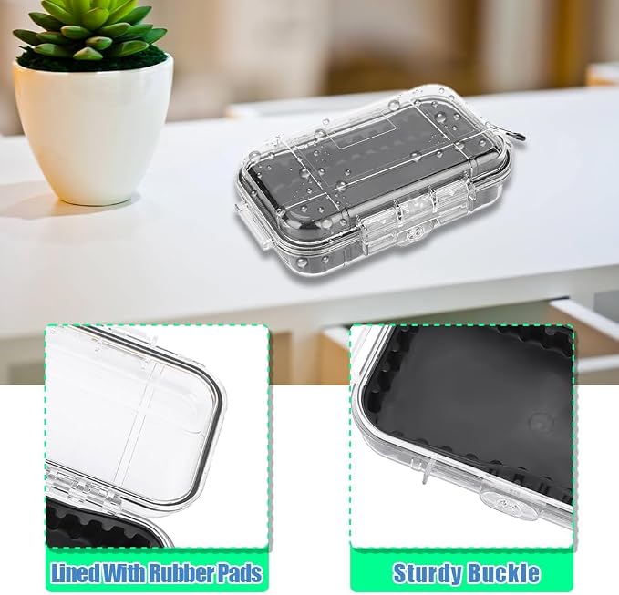 Tiiyee Small Waterproof Storage Case, Outdoor Survival Waterproof Dry Box Protective Case Shockproof Airtight Carry Box Container Floating Hard Shell for EDC Tools Phone Keys Watches Travel Fishing