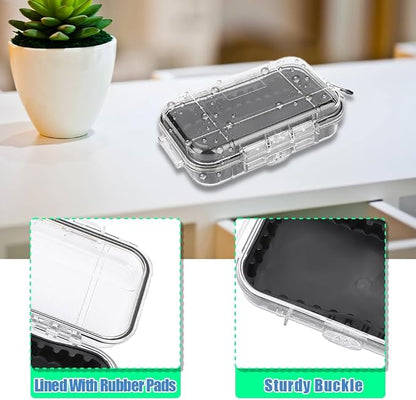 Tiiyee Small Waterproof Storage Case, Outdoor Survival Waterproof Dry Box Protective Case Shockproof Airtight Carry Box Container Floating Hard Shell for EDC Tools Phone Keys Watches Travel Fishing