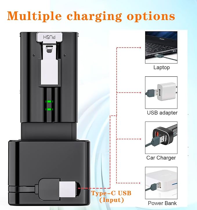 Upgraded,2Pack 3.65V 6040mAh Replacement Battery with Charger Station,LED Digital Display,for Ring Doorbell Camera 2/3/4,3Plus,Spotlight/Stick Up Cam and Others,