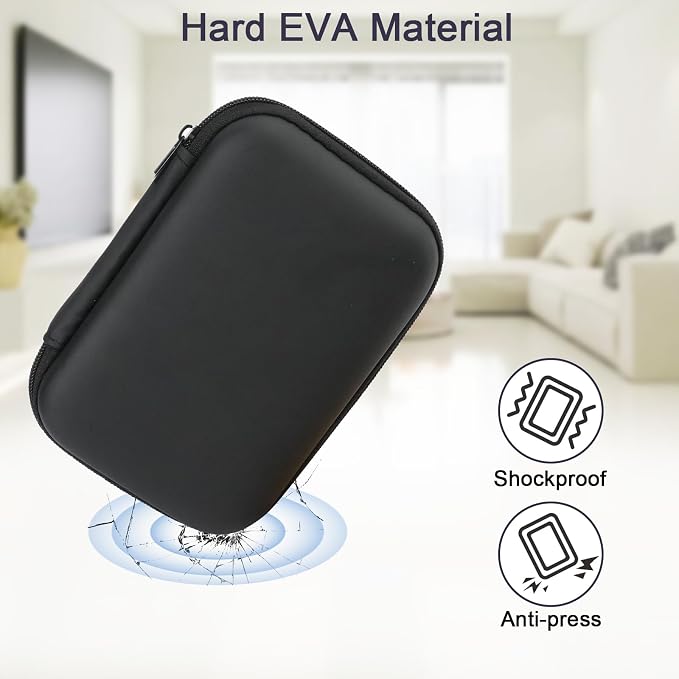 Zoyiancy 2Pcs Power Bank Case, Travel Storage Bag for Cables Earbuds | Eva Hard Shell, Built-In Mesh Pocket Holds Cables Earbud, Fixed Elastic Strap Locks Power Bank Tight, Travel Outdoor Use