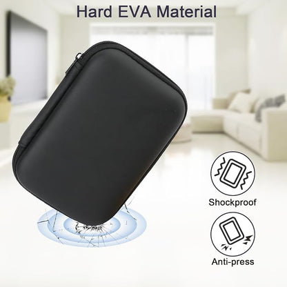 Zoyiancy 2Pcs Power Bank Case, Travel Storage Bag for Cables Earbuds | Eva Hard Shell, Built-In Mesh Pocket Holds Cables Earbud, Fixed Elastic Strap Locks Power Bank Tight, Travel Outdoor Use