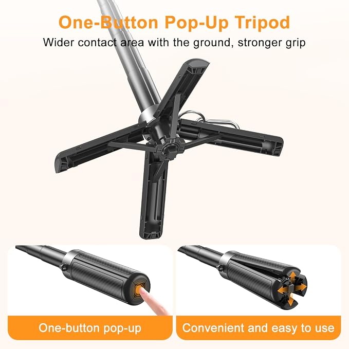 Upgrated 5-in-1 Magnetic Selfie Stick with Remote for Cell Phone 360° Rotation.Can Transforms into Mini Tripod/Camera Grip/Handheld Stabilizer/Phone Stand.Extend to 25 inches