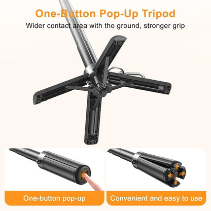Upgrated 5-in-1 Magnetic Selfie Stick with Remote for Cell Phone 360° Rotation.Can Transforms into Mini Tripod/Camera Grip/Handheld Stabilizer/Phone Stand.Extend to 25 inches