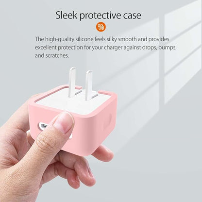 Case for Apple 35W Power Adapter,NOUKAJU Silicone Protective Cover,Drop-Proof,Scratch-Proof,Shock-Proof,Protective Case for Apple 35W Charger(Pink)
