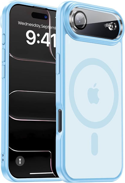 Magnetic for iPhone Air case, with Camera Lens Protector [10Ft Military-Grade Protection] Compatible with fit MagSafe Slim case for iPhone 17 Air 6.5 inch, Light Blue