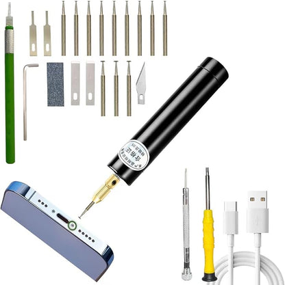 Damaged Screw Removal for Cell Phone Rechargeable Broken Screw Extractor Kit for iPhone Cell Phone Repair Tool 4 Size Grinding Heads Portable Screw Extractor for Laptop/Pad Electronic Products