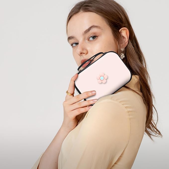 CameCosy DIY Phone Charger Case Storage Sets Cable Protector Earphone Wire Saver with Lovely Travel Storage Bag, Cute Cable Charger Protector Cord Organizer for iPhone (Pink Flower)