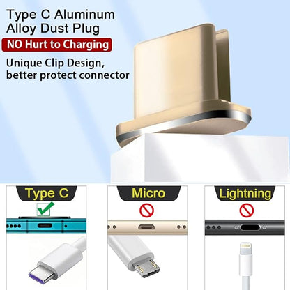 USB C Dust Plugs Charging Port Cover Protectors Caps Compatible with Samsung Galaxy S24 S23 S22 S21 S20 Ultra Plus Fe Type C Devices, Keep Dust/Dirt/Water/Lint from Charging Port (2PCS Gold)