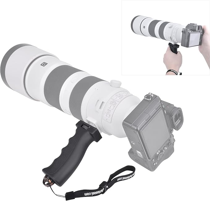 Universal Ergonomic DSLR Mirrorless Camera Camcorder Monocular Hand Grip Stabilizer, Portable Handheld Selfie Stick, Long Focus Lens Video Light Holder Mount for YouTube Tiktok Vlogging Starter Kit