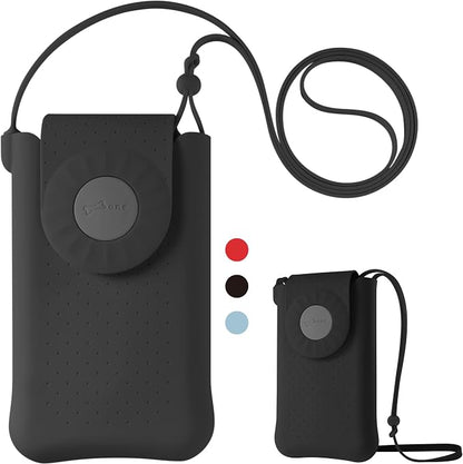 Bone Crossbody Phone Bubble Bag 1, Cell Phone Purse with Shock-Absorbing Design & Magnetic Closure, Adjustable Silicone Shoulder Lanyard Strap (Black)