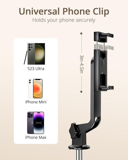 UBeesize Selfie Stick Tripod for iPhone and Android, 52'' Extendable Phone Tripod Stand with Remote, Portable Selfie Sticks with Phone Holder for Video Recording & Travel