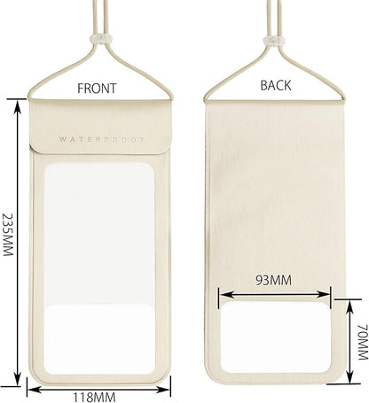 Waterproof Phone Pouch,IPX8 Waterproof Phone Case Bag Holder Dry Pouch for iPhone 13 Pro Max/13 Pro/13/12/12 Pro Max/11/11 Pro Max/Xs Max/XR to 6.9" for Kayaking Swimming Beach(Gold)