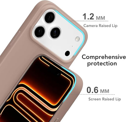 for iPhone 17 Pro Max Case Silicone Compatible with Magsafe Case, Ultra Slim Thin Magnetic Phone Cases Mag Safe, Cute Soft Rubber Gel TPU Matte Plain Wireless Charging Cover for Women, Brown