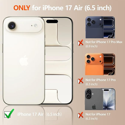 LOHASIC for iPhone 17 Air Case Wallet with Card Holder, 360° Rotation Ring, RFID Blocking, 5 Card Slots, PU Leather 6.5" Cover for Apple 17 Air Men Women, Black