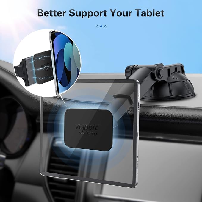 volport Rectangle Metal Plate for Phone Magnet, Magicplate Replacement Disc with Adhesive Backing Sticker for Magnetic Car Mount Holder Cradle Stand (Dashboard/Vent/CD Slot/Windshield)-Black