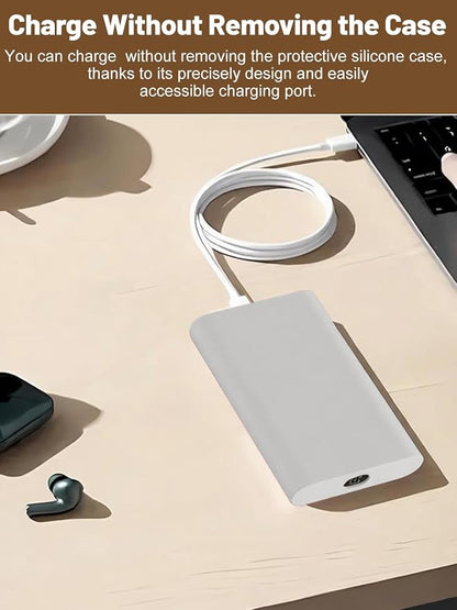 Silicone Protective Case Compatible with OnePlus SuperVooc Power Bank 12,000mAh All-Port Portable Charger, Full-Body Protective Cover with Precise Cutouts, Shockproof & Scratch-Resistant Sleeve (Grey)
