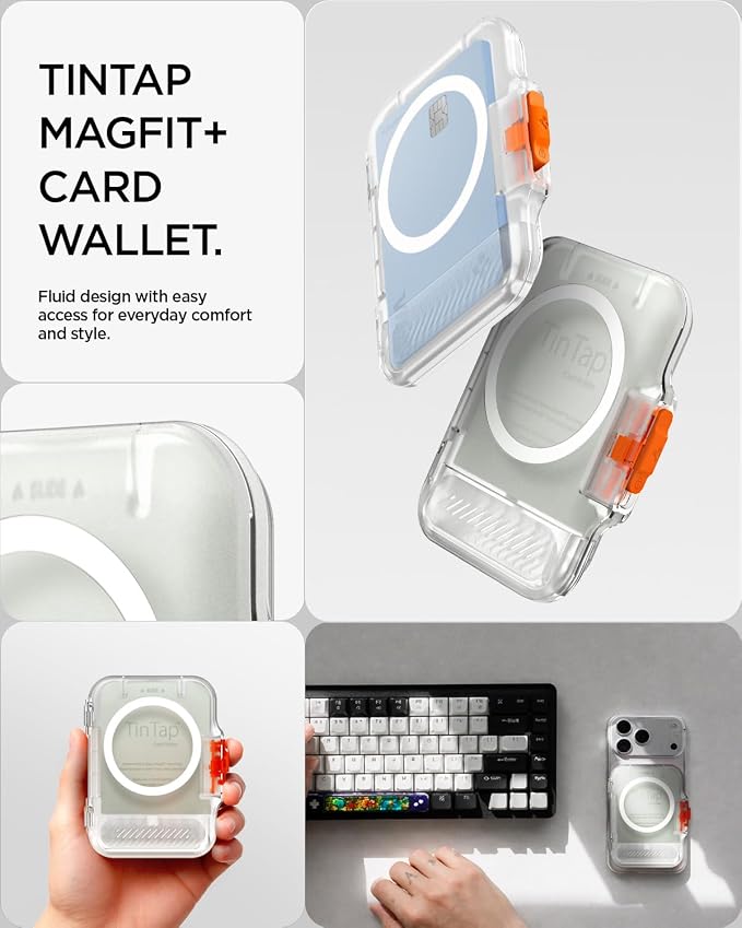 Spigen for MagSafe Wallet, Heavy Duty Hardshell Magnetic Card Holder Compatible with iPhone 17/16/15/14/13/12 Pixel 10 Series MagSafe-Cases Pixelsnap Holds 5-6/7-8 Cards