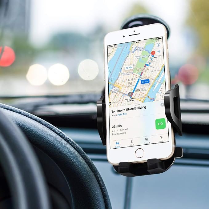SONKIR Car Phone Mount, Dashboard & Windshield Cell Phone Holder Stand with One-Touch Design 360° Rotation for All Smartphones