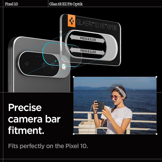 Spigen Camera Lens Screen Protector [Glas.tR EZ Fit Optik] Designed for Pixel 10 [Case Friendly] - 2 Pack