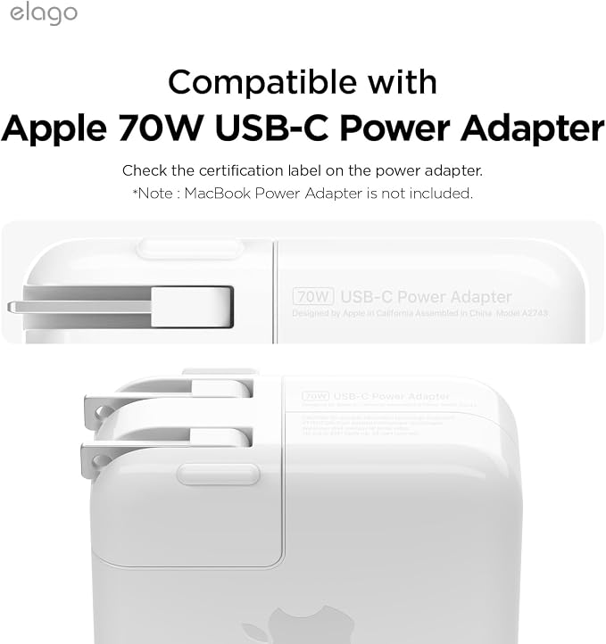 elago Charger Cable Management Case, Cord Reel Organizor Compatible with MacBook Pro 14" M5 M4 M3 2024 2023 [A3426] [A3434] [A3112] [A3401] [A2918] [A2992], 70W (Stone)