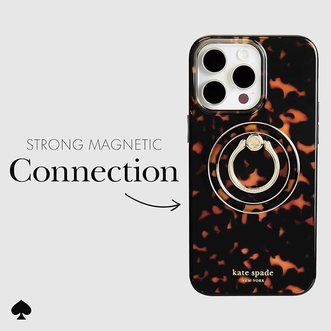 kate spade new york Magnetic Phone Ring Grip with Stand - Removable and Collapsible - Tortoiseshell