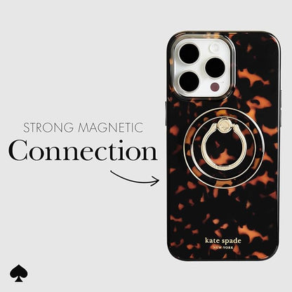 kate spade new york Magnetic Phone Ring Grip with Stand - Removable and Collapsible - Tortoiseshell