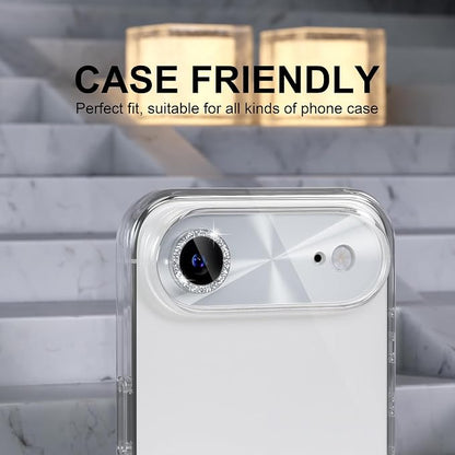 Choiche Compatible for iPhone 17 Air Camera Lens Protector, Bling Camera Cover with 9H Tempered Glass Lens Screen Protector Metal Ring Decoration Accessories 6.5-inch (Light-Silver)