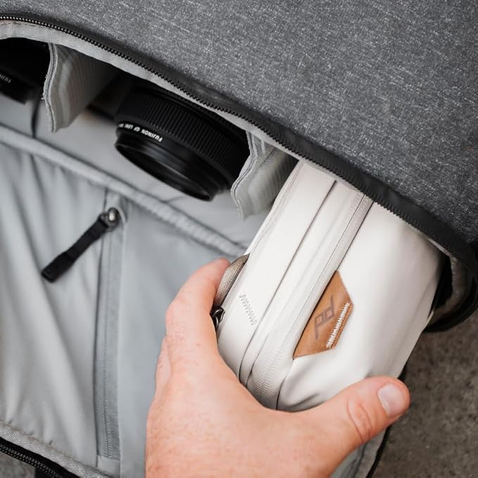 Peak Design Tech Pouch, Coyote, Electronics Organizer for Travel or Everyday Carry, Origami-Style Storage, Cable Pass-Through, Weatherproof, Gear Carry Bag for Men and Women