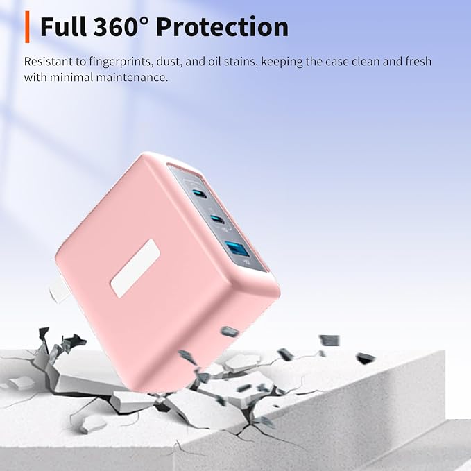 Case for Anker Nano 100W USB-C Charger – Soft Silicone Protective Cover for Dynamic Charger,Shockproof Dustproof Charging Block Protector Sleeve[Pink]