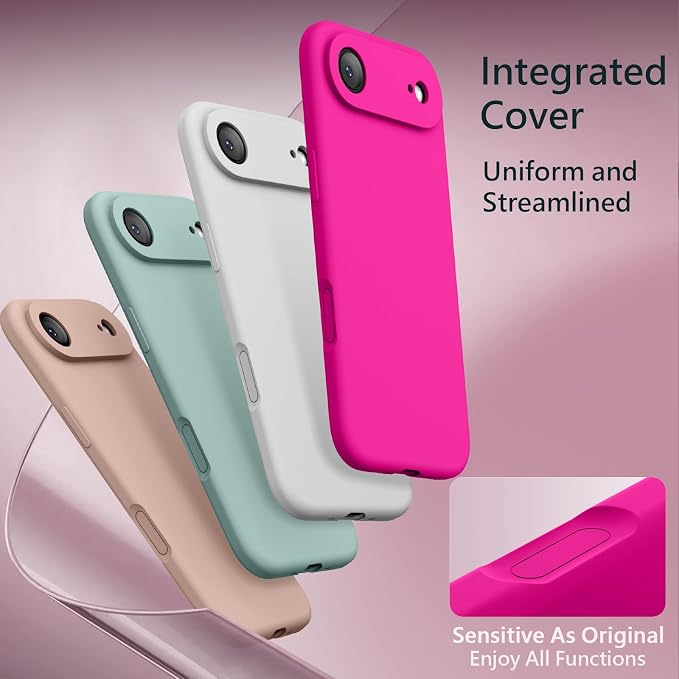 FireNova Magnetic for iPhone Air Case, Compatible with MagSafe, [Integrated Silicone Camera Control Button] [Camera Protection] Microfiber Lining Phone Case for iPhone 17 Air, 6.5", Hot Pink