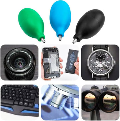 Wolfride 3Pcs Blowing Dust Ball Air Blower with Metal Nozzle, Mini Squeeze Ball Pump Dust Removal Cleaning Tool for Camera Lens, Phone, Laptop Keyboard Cleaning
