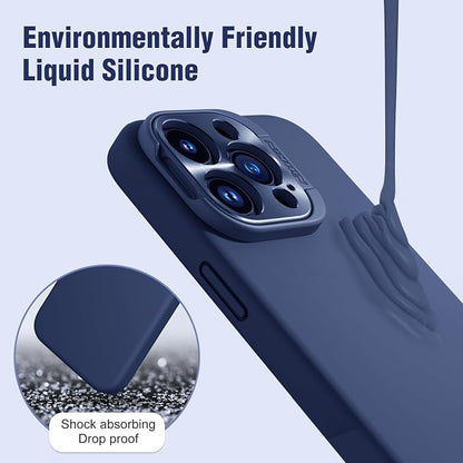 Nillkin for iPhone 15 Pro Case Silicone Upgraded[Compatible with MagSafe][Innovation Metal Camera Invisible Stand] Military Grade Protection Shockproof Phone Case for iPhone 15 Pro 6.1'' Blue