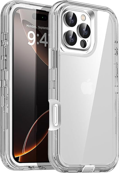 AICase for iPhone 16 Pro Max Case Clear 3 in 1 Heavy Duty Drop Protection Full Body Rugged Shockproof/Dust Proof 3-Layer Military Protective Tough Durable Cover for iPhone 16 Pro Max 6.9"_5