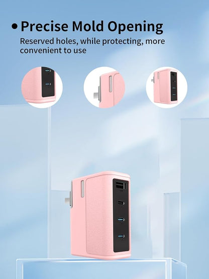Compatible with CUKTECH 15 140W USB C Charger,UYRUREL Premium Sillence Material,Shock-Absorbing and Anti Drop Protection Soft Shell,Pink