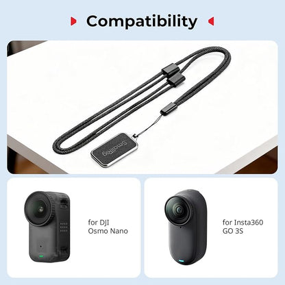 SmallRig Magnetic Mount for DJI Osmo Nano, for Insta360 GO 3S, with Neck Strap, Wrist Strap, Anti-Loss Hanging Hole Design, Neck Mount POV/Vlog Selfie